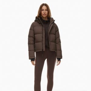 SuperPuff Super Puff Shorty Short Rich Mocha Brown Jacket Coat Down Puffer XXS